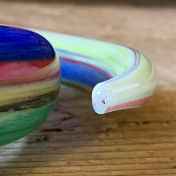 Murano Glass Multicolor Colorful Rainbow Spiral Coil Snake 3D Handblown Art - Picture 17 of 17